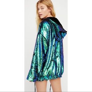 NWT Free People  Sequin Peacock City Lights Jacket